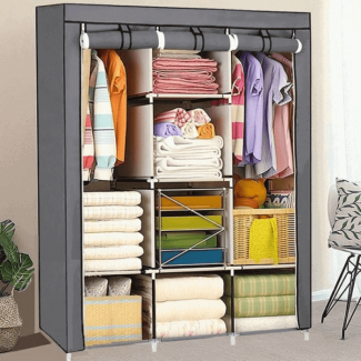 3 Layer Foldable Storage Wardrobe M 88130 with Hanging Space and Shelves Price in Pakistan | LAPTAB
