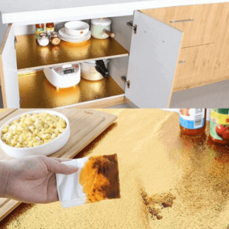 60x100cm Oil Proof and Fireproof Kitchen Sticker, Waterproof Aluminum Golden Price in Pakistan | LAPTAB