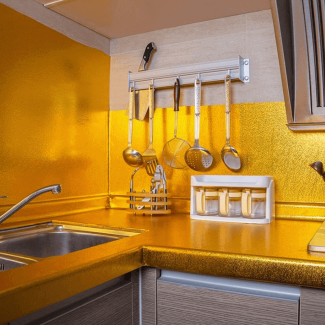 60x100cm Oil Proof and Fireproof Kitchen Sticker, Waterproof Aluminum Golden Price in Pakistan | LAPTAB