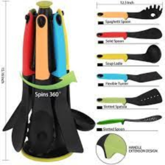 6 Pcs Non-Stick Kitchenware Cooking Tools Set, Silicone Nylon, Dishwasher Safe Price in Pakistan | LAPTAB