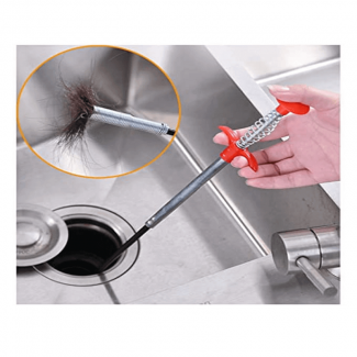 Drain Unblocker Snake Stick Cleaner with Handle for Kitchen Sink Hair and Debris Removal
