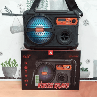 Portable Wireless Speaker KTS-1218A with Remote, Microphone, LED Lights, Bluetooth, and Shoulder Strap Price in Pakistan | LAPTAB