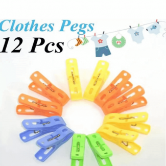 12Pcs Multicolor Cloth Hanging Pegs