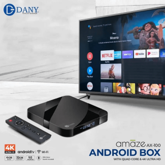 Amaze 4K Android TV Box AX-100 with 4GB RAM, 32GB Storage, Ultra HD Streaming Price in Pakistan | LAPTAB