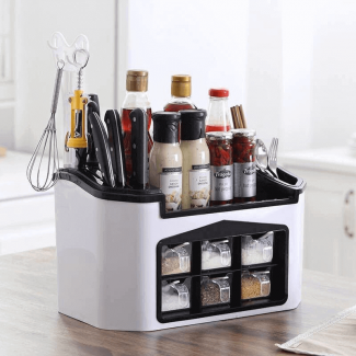 Multifunctional Spice Rack Seasoning Organizer with Drain Tray and Anti-Skid Base Price in Pakistan | LAPTAB