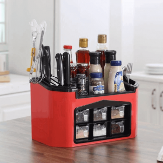 Multifunctional Spice Rack Seasoning Organizer with Drain Tray and Anti-Skid Base Price in Pakistan | LAPTAB