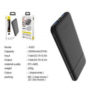 Aspor A323 Power Bank 10000mAh with 2 USB Ports, and LED Price in Pakistan | LAPTAB