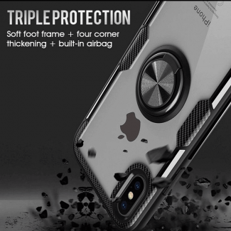 Luxury Soft Silicone iPhone X Case with 360? Rotating Ring Stand and Magnetic Mount Price in Pakistan | LAPTAB