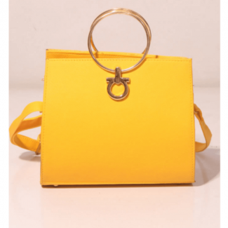 Stylish Yellow PU Leather Satchel Bag with Spacious Compartments and Shoulder Strap Price in Pakistan | LAPTAB