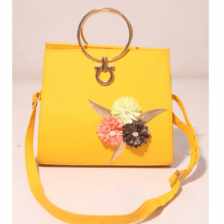 Stylish Yellow PU Leather Satchel Bag with Spacious Compartments and Shoulder Strap Price in Pakistan | LAPTAB