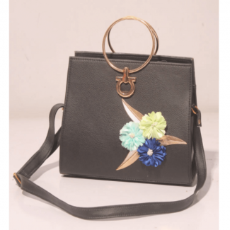 Matte Black Leather Satchel Bag