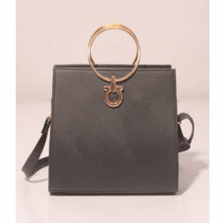 Matte Black PU Leather Satchel Bag with Spacious Compartments and Shoulder Strap Price in Pakistan | LAPTAB