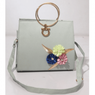 Matte Sky Blue PU Leather Satchel Bag with Shoulder Strap, Durable and Water Resistant Price in Pakistan | LAPTAB