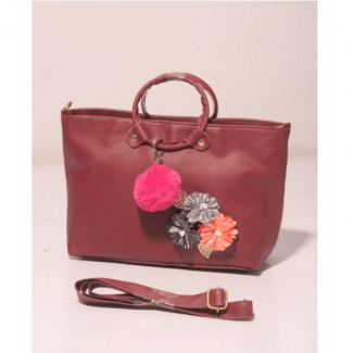 Cherry Red Leather Baguette Bag