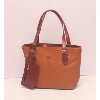Tote Style Caramel Brown Leather Handbag