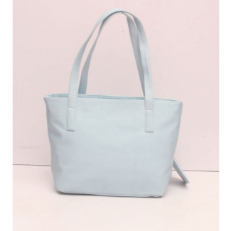 Sky Blue Faux Leather Tote Handbag with Zipper Compartments and Shoulder Strap Price in Pakistan | LAPTAB