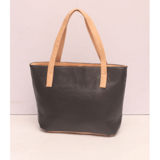Tote Style Black Faux Leather Handbag with Zipper Compartments and Shoulder Strap Price in Pakistan | LAPTAB