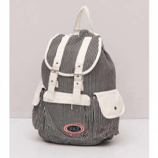 Grey Printed Cotton Bag Canvas Backpack