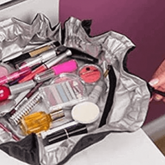 Cosmetic Express Makeup Bag with Stain-Resistant Lining, Zipper Pocket, and Fold-Out Mat Price in Pakistan | LAPTAB