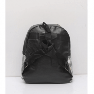 Trendy Silver Glittered Faux Leather Backpack with Front Pockets and Durable Straps Price in Pakistan | LAPTAB