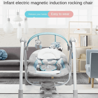 Electric Baby Cradle Infant Swing Rocking Chair with Music, Timer, and Plush Toys Price in Pakistan | LAPTAB