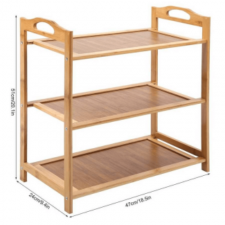 3 Tier DIY Shoe Rack Storage Holder with Installation Tools, Natural Finish Price in Pakistan | LAPTAB