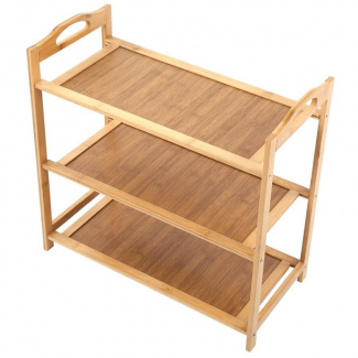 3 Tier DIY Shoe Rack Storage Holder with Installation Tools, Natural Finish Price in Pakistan | LAPTAB