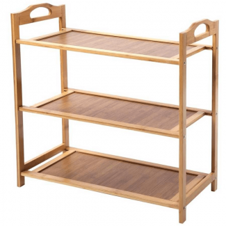 3 Tier DIY Shoe Rack Storage Holder with Installation Tools, Natural Finish Price in Pakistan | LAPTAB