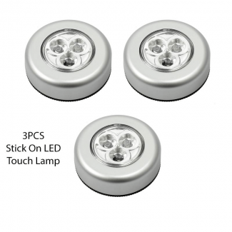 Pack of 3 LED Wireless Night Light Closet Lamps with Warm Soft Light and Adhesive Backing Price in Pakistan | LAPTAB