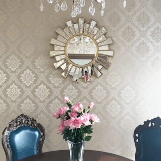 Modern Round Fireplace Mirror with Resin Frame for Living Room Decor Price in Pakistan | LAPTAB