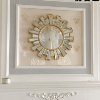 Modern Round Fireplace Mirror with Resin Frame for Living Room Decor Price in Pakistan | LAPTAB
