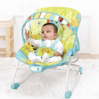 Baby Rocker with Music, Soothing Vibrations, Foldable Mini Swing for Newborns up to 20 lbs