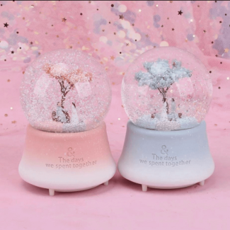 Crystal Snow Ball Music Box with Soft Music, Light, and Snowflakes for Home Decor Price in Pakistan | LAPTAB