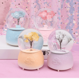 Crystal Snow Ball Music Box with Soft Music, Light, and Snowflakes for Home Decor Price in Pakistan | LAPTAB