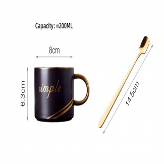 Luxurious Ceramic Coffee Mug and Saucer Set with Spoon, Eco-Friendly Porcelain Price in Pakistan | LAPTAB