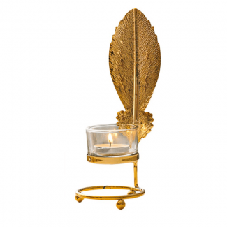 Gold Leaves Metal Candlestick Holder Wrought Iron Nordic Style for Home Decor Price in Pakistan | LAPTAB