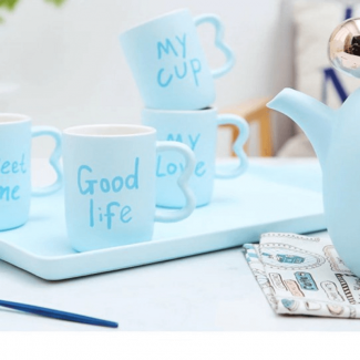 Europe Style Ceramic Coffee Cups Set, 6-Piece Porcelain Tea and Coffee Cups with Saucers Price in Pakistan | LAPTAB