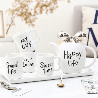 Europe Style Ceramic Coffee Cups Set, 6-Piece Porcelain Tea and Coffee Cups with Saucers Price in Pakistan | LAPTAB