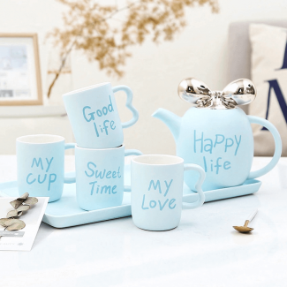 Europe Style Ceramic Coffee Cups Set, 6-Piece Porcelain Tea and Coffee Cups with Saucers Price in Pakistan | LAPTAB