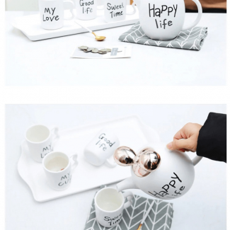 Europe Style Ceramic Coffee Cups Set, 6-Piece Porcelain Tea and Coffee Cups with Saucers Price in Pakistan | LAPTAB