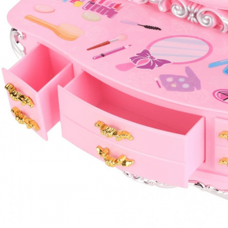 Creative Music Makeup Box with Drawer, Mirror, Compartments, and Jewelry Storage Price in Pakistan | LAPTAB