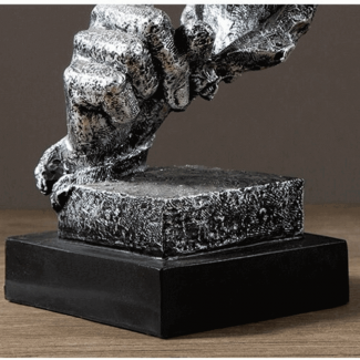 Abstract Art Silence Is Gold Resin Figurine - Modern Thinker Sculpture Gift Price in Pakistan | LAPTAB