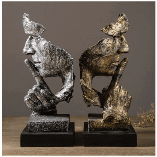 Abstract Art Silence Is Gold Figurine