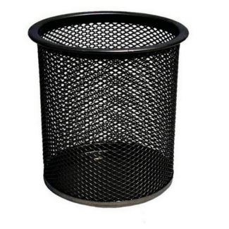 2Pc Black Metal Mesh Pen Holder Set, Anti-Rust Office Desk Organizer, 3.4