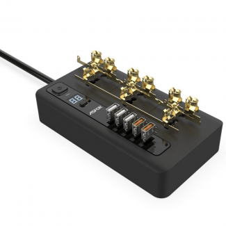 ASPOR EU LCD IQ Power Socket A503 with 3 Sockets, 5 USB Ports, 2A Fast Charging, 200cm Cable Price in Pakistan | LAPTAB
