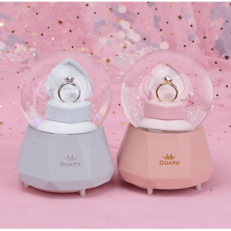 Diamond Ring Crystal Ball Music Box