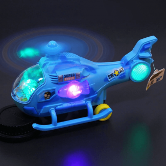 Electric Fighter Helicopter Toy for Kids with Music, Lights, and Rotating Wings