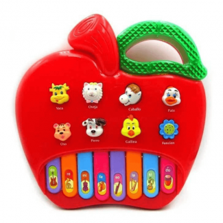 Apple Piano with Music Light Kids Play Set