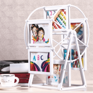 Photo Frames Ferris Wheel Shape for 12 Pictures, White Shabby Chic Plastic Frame Price in Pakistan | LAPTAB