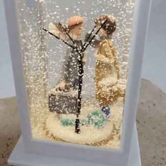 Snow Globe Lantern Shaped Music Box with Light and Sound, Battery Operated Price in Pakistan | LAPTAB
